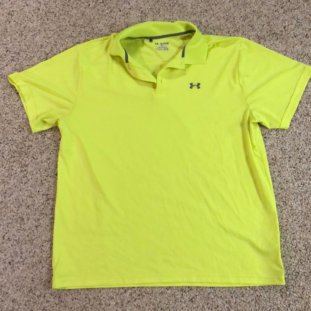 Under Armour Heat Gear Polo Highlighter Yellow